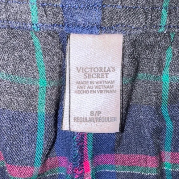 Victoria Secret Plaid Pajama Set in Blue and Pink - Picture 6 of 7